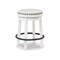 Saltoro Sherpi Zane 24 Inch Backless Swivel Counter Stool, Round White Seat, White Wood-